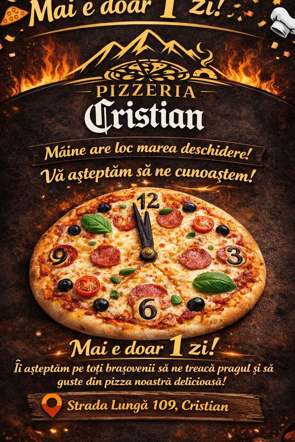 Afișul de deschidere Pizzeria Cristian